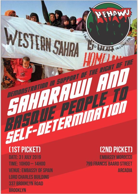 Join us tomorrow when we call for mass support of demonstration in support of Western Sahara