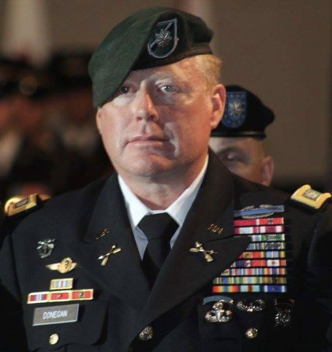 Lieutenant Colonel (Ret.) Dennis P. Donegan, Jr. U.S. Army Special Forces Regiment.